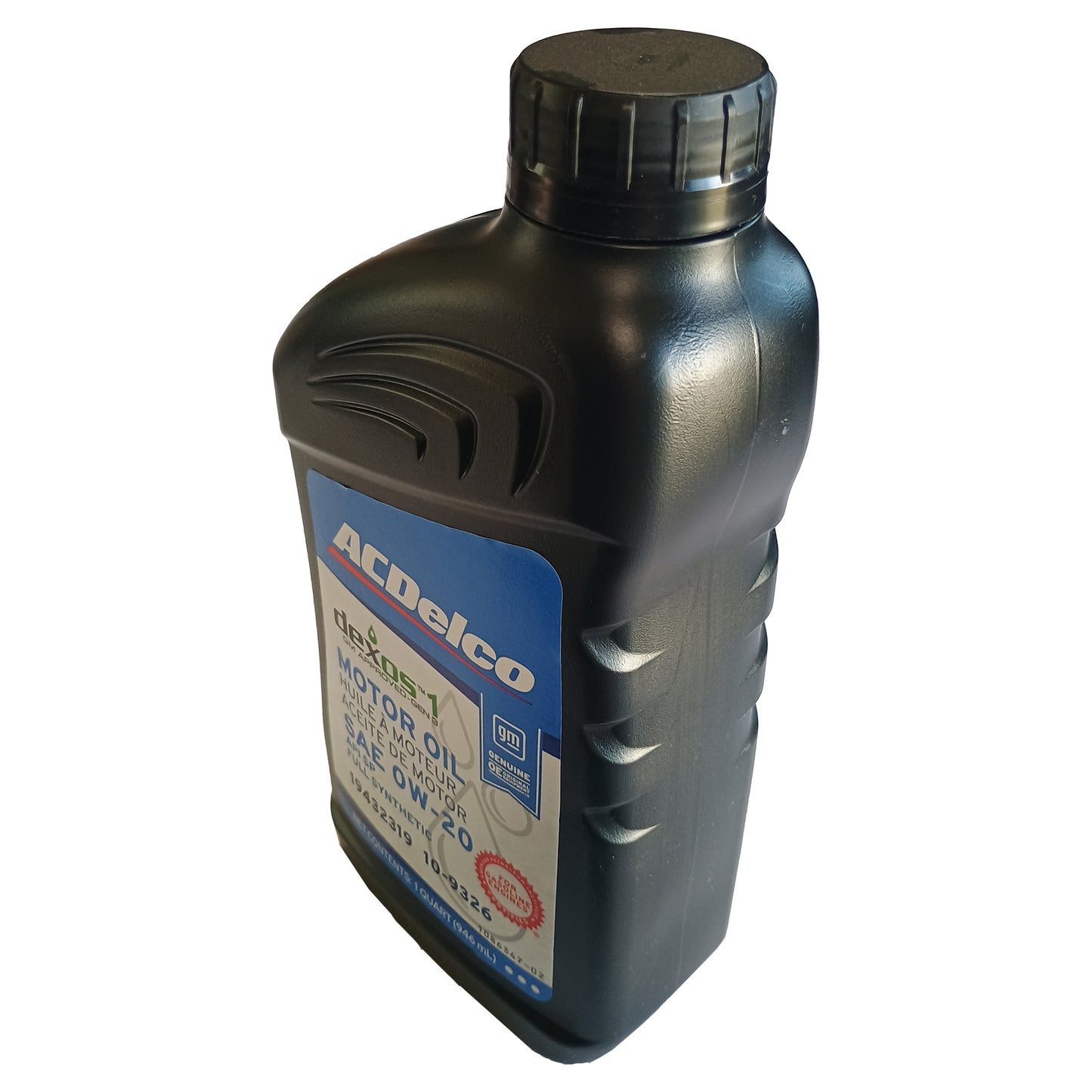 ACDelco OE Dexos 1 Gen3 Full Synthetic 0W-20 Oil, 2014-2025 Chevrolet Silverado, GMC Sierra 1500 Truck, 5.3L/6.2L Gas Engine, 1 Quart