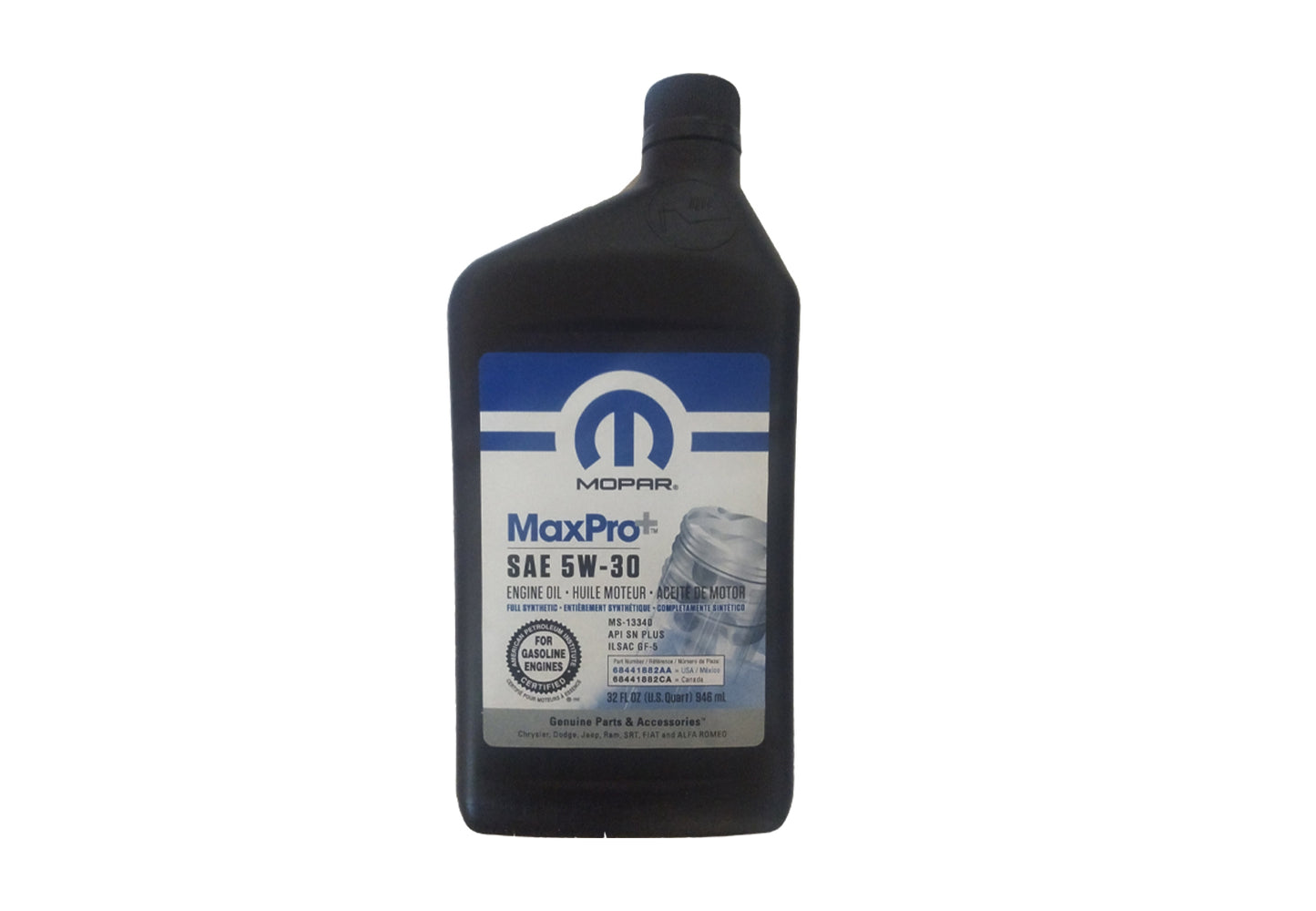 68524018AA Mopar MaxPro+ OE Full Synthetic 5W-30 Oil Change Kit, 2018-2025 Jeep Wrangler JL, 2.0L IL4