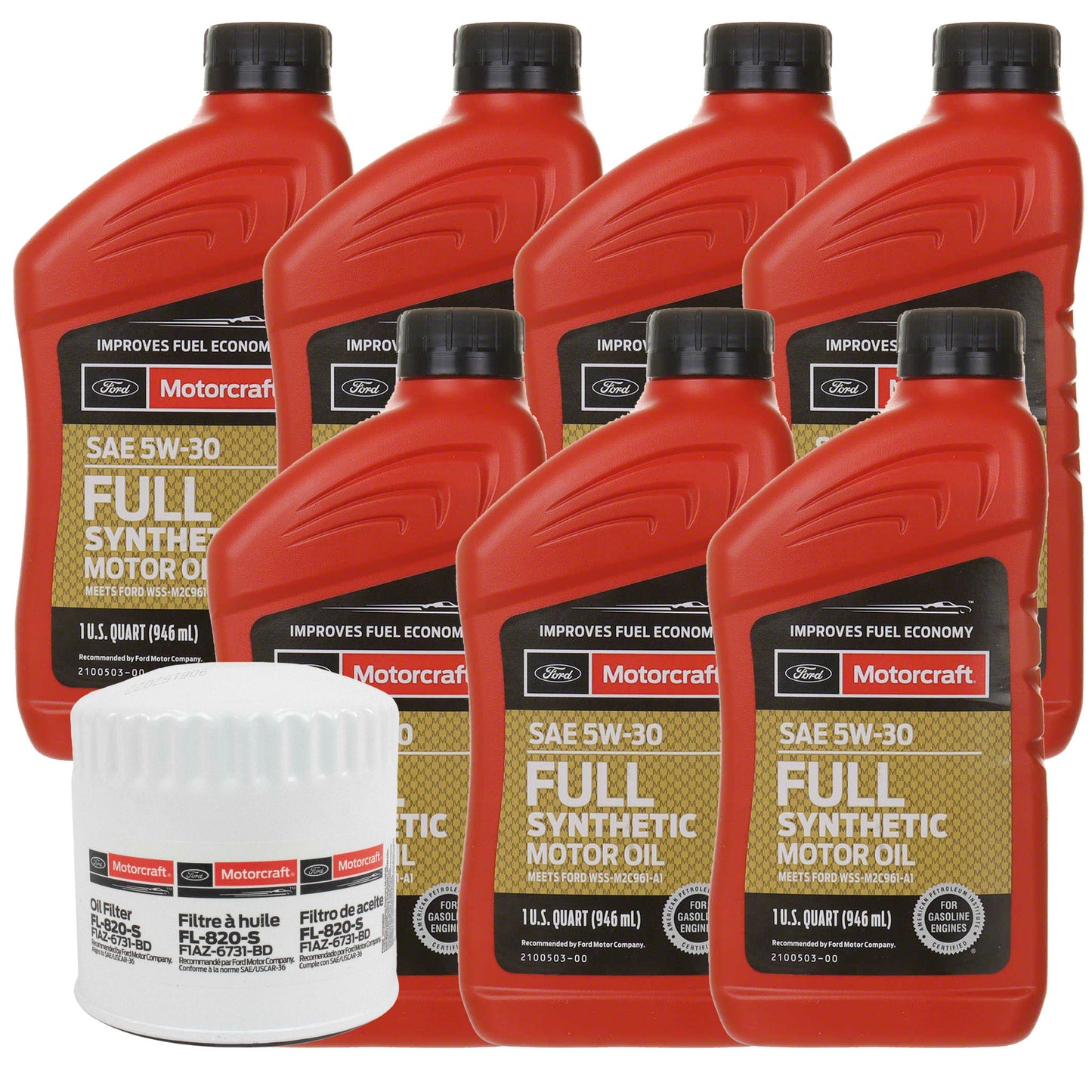 OCK23FS21 Motorcraft OE 5W-30 Oil Change Kit, 2021-2024 Ford Bronco 2.3L I4 EcoBoost Full Sythetic 2021