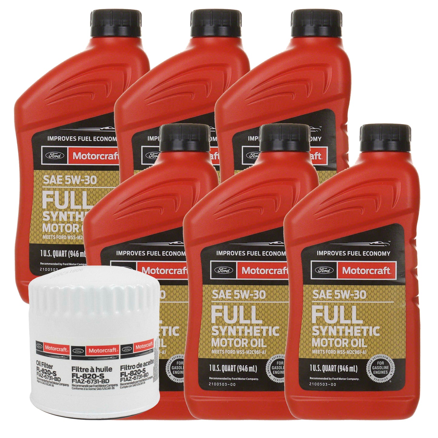 OCK23FS2224 Motorcraft OE 5W-30 Oil Change Kit, 2021-2024 Ford Bronco 2.3L I4 EcoBoost Full Sythetic 2022-2024