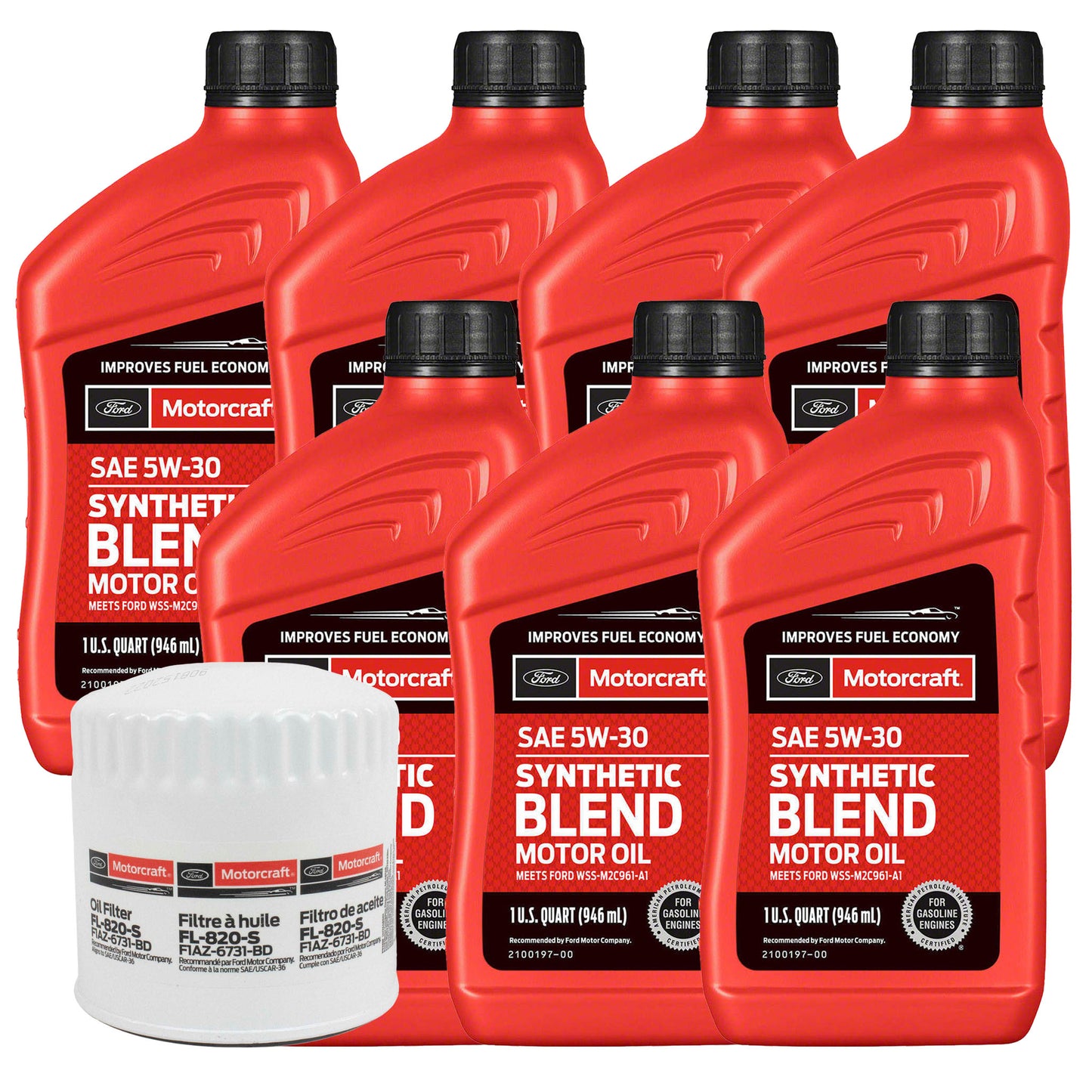 OCK23SB21 Motorcraft OE 5W-30 Oil Change Kit, 2021-2024 Ford Bronco 2.3L I4 EcoBoost Synthetic Blend 2021