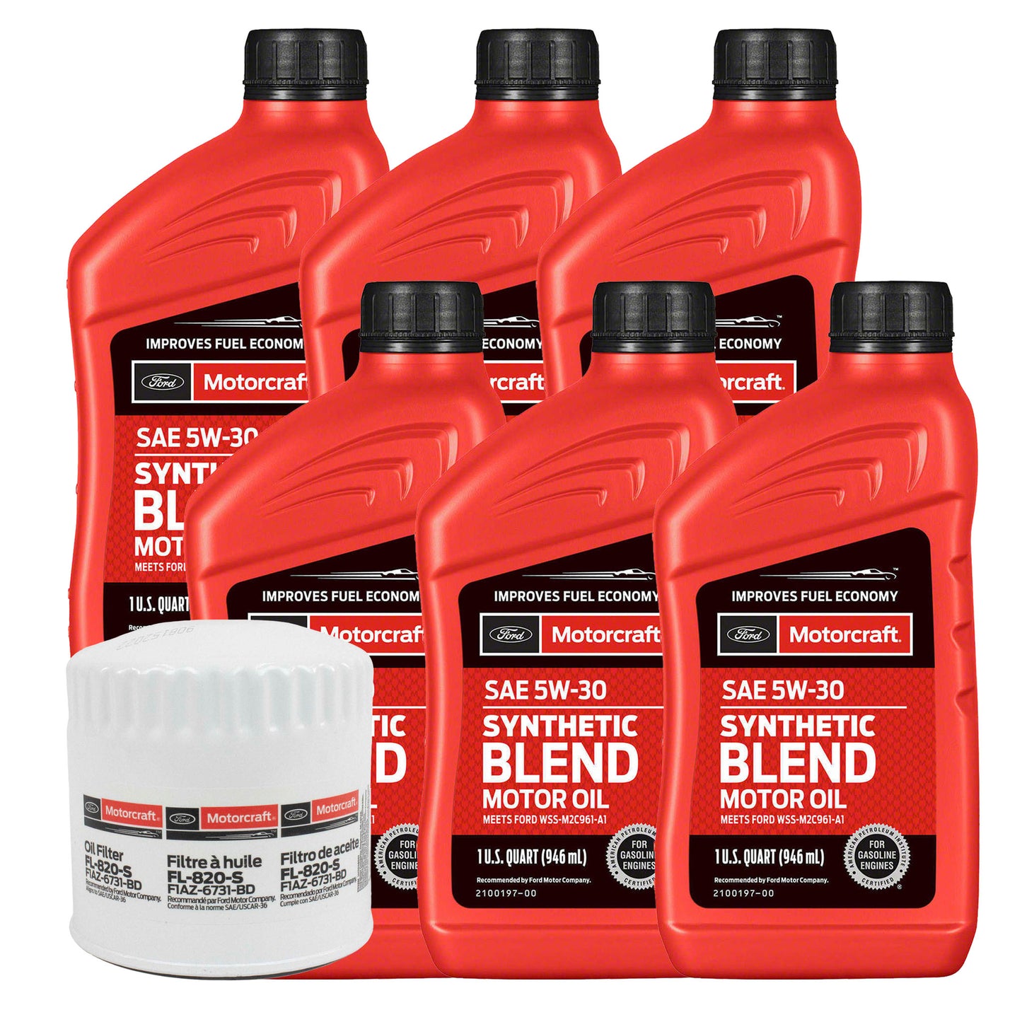 OCK23SB2224 Motorcraft OE 5W-30 Oil Change Kit, 2021-2024 Ford Bronco 2.3L I4 EcoBoost Synthetic Blend 2022-2024