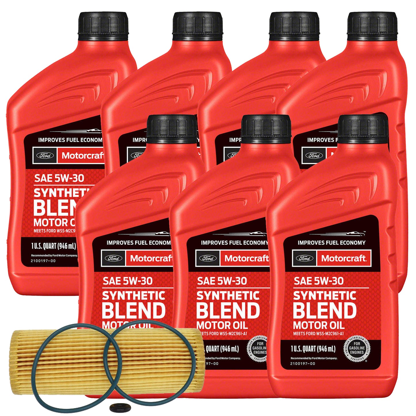 OCK27B2122 Motorcraft OE 5W-30 Oil Change Kit, 2021-2025 Ford Bronco 2.7L V6 EcoBoost Synthetic Blend 2021-2022