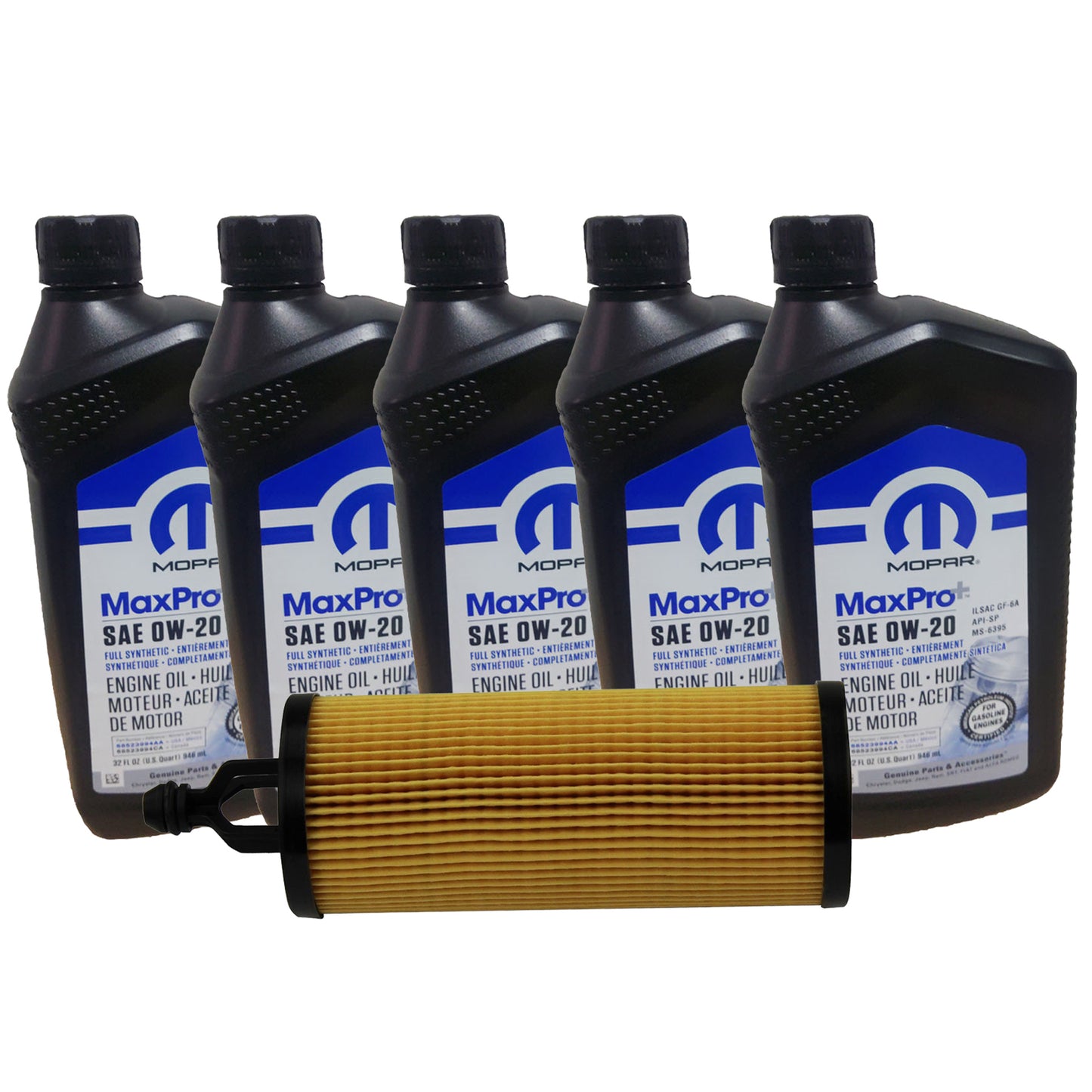 OCK36 Mopar MaxPro+ OE Full Synthetic 0W-20 Oil Change Kit, Jeep 2020-2025 Gladiator JT, 2018-2025 Wrangler JL, 3.6L V6