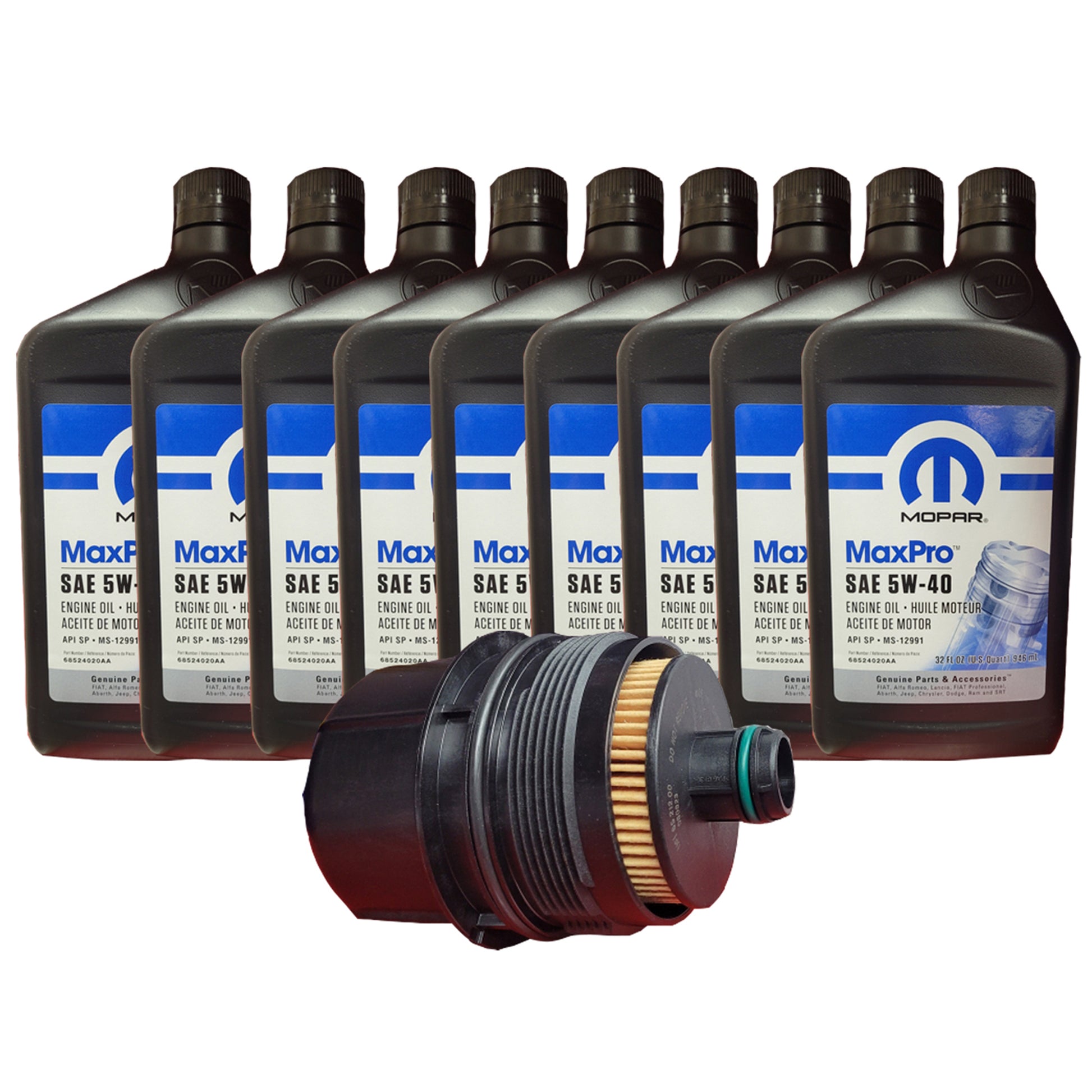 OCK36D Mopar MaxPro OE 5W-40 Oil Change Kit, API Spec MS-12991, Jeep 2021-2023 Gladiator JT, 2021 Wrangler JL, 3.0 L EcoDiesel V6