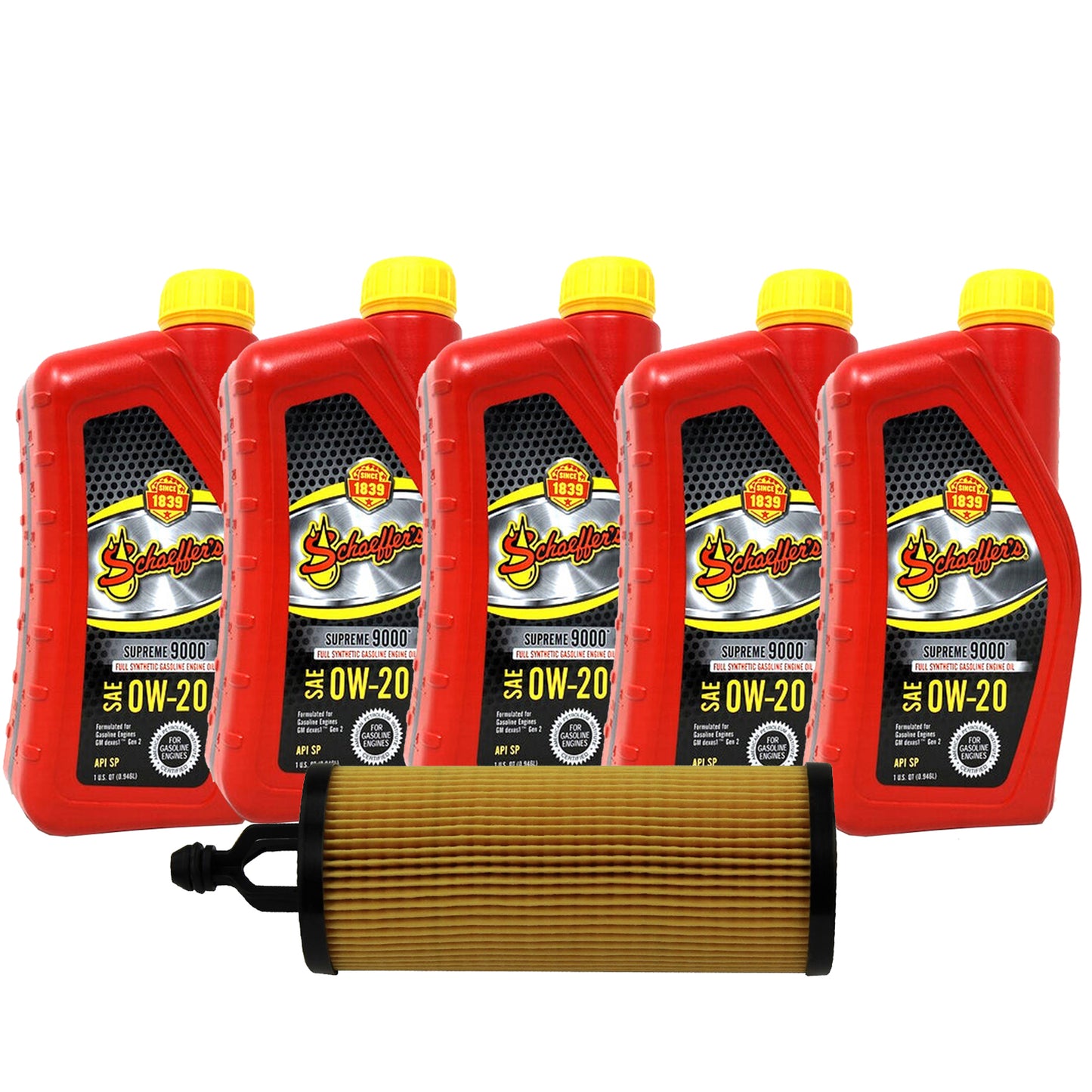 OCK36S Schaeffers Supreme 9000 Full Synthetic 0W-20 Oil Change Kit, Jeep 2020-2025 Gladiator JT, 2018-2025 Wrangler JL, 3.6L V6