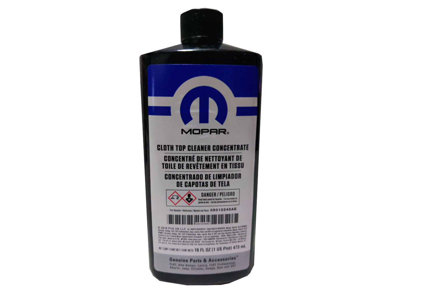 5012245AE 5012245AE Mopar OE Convertible Cloth Top Cleaner Concentrate, Jeep 2020-2025 Gladiator JT, 2018-2025 Wrangler JL