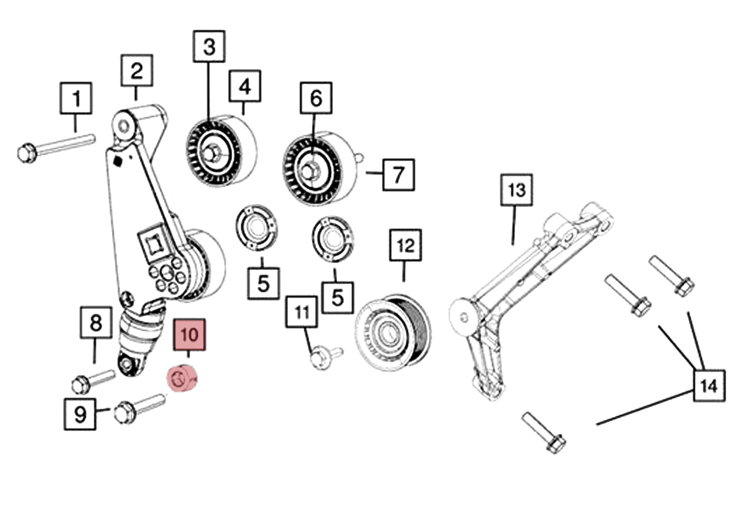 5281666AA Jeep Mopar Tensioner Support Spacer Shot 2