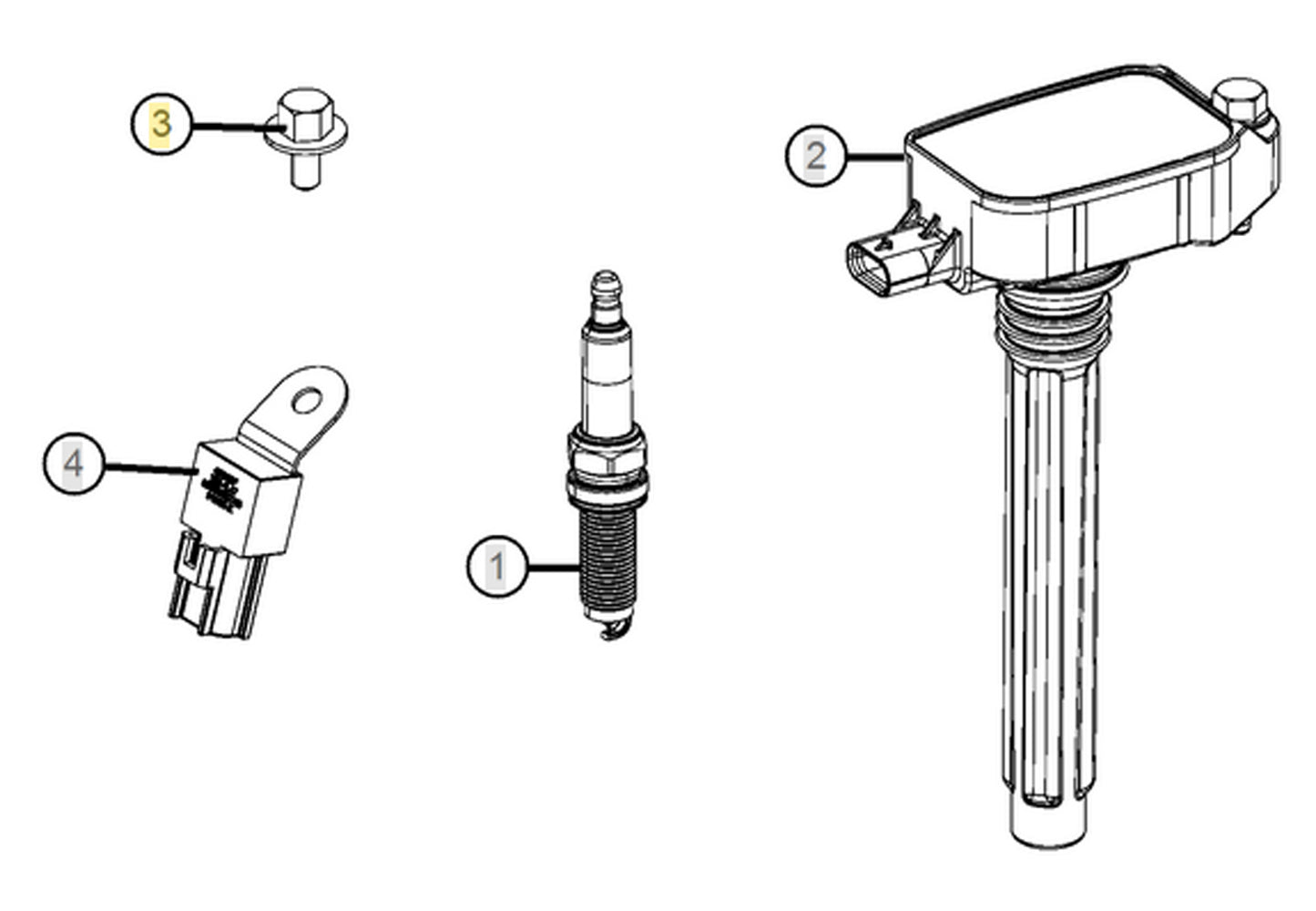 6502993_Diagram 6502993 Mopar Ignition Capacitor Hex Flange Head Bolt, Jeep 2020-2025 Gladiator JT, 2018-2025 Wrangler JL, 3.6L V6
