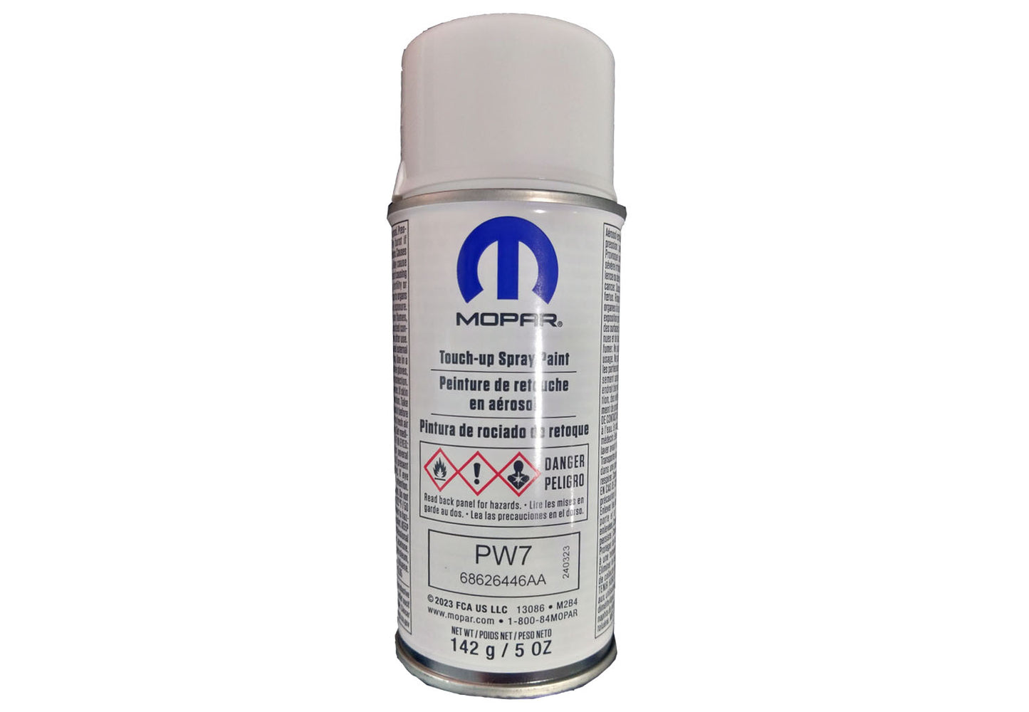 68626446AA Bright White, PW7, OE Mopar Touch-Up Spray Paint, 5 oz, Chrysler, Dodge, Jeep, Ram