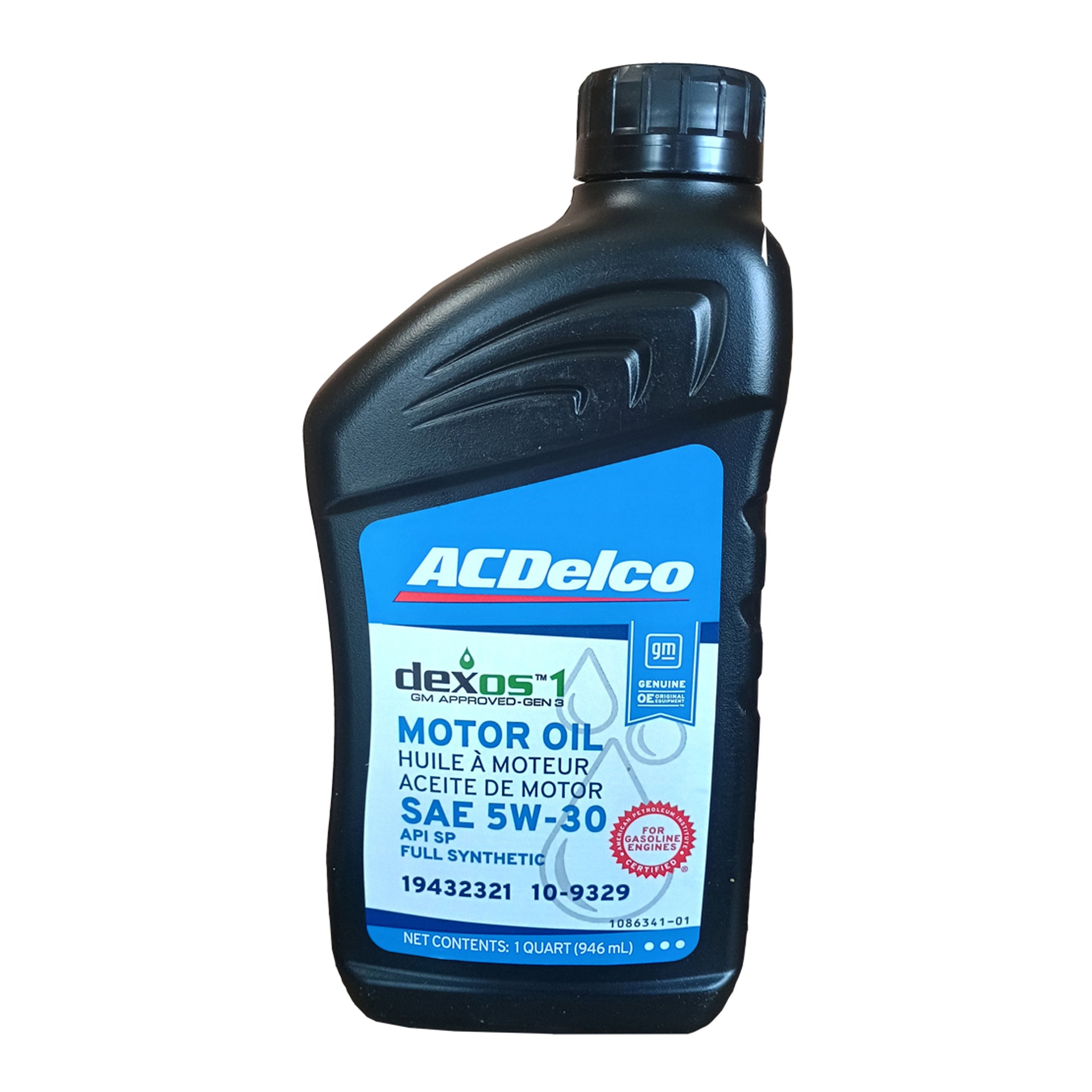 ACDelco OE dexos 1 Full Synthetic 5W-30 Oil, 2015-2025 Chevrolet Colorado, GMC Canyon, 3.6L V6 and 2.7L TurboMax 4 Cylinder Gas Engines, 1 Quart