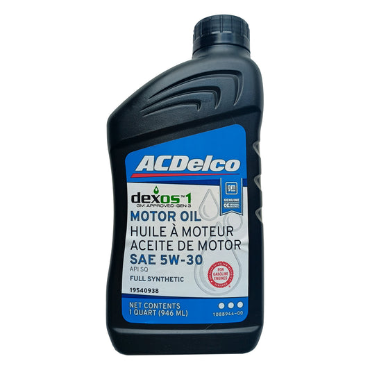 19540938 ACDelco OE dexos 1 Full Synthetic 5W-30 Oil Change Kit, 2019-2026 Chevrolet Silverado/GMC Sierra 1500 Truck, 2.7L TurboMax 4 Cylinder Gas Engine