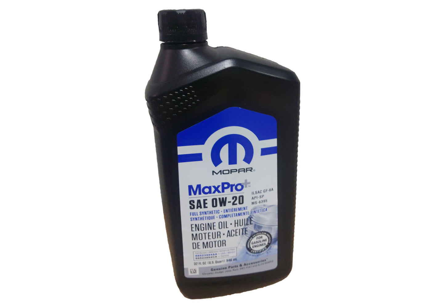 Mopar MaxPro+ Full Synthetic 0W-20 Oil Change Kit, Jeep 2020-2024 Gladiator JT, 2018-2024 Wrangler JL, 3.6L V6