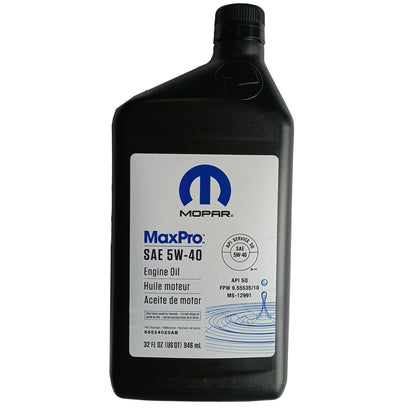 68524020AB Mopar MaxPro OE 5W-40 Oil Change Kit, API Spec MS-12991 for the 2020-2023 Jeep Wrangler JL, 3.0 L EcoDiesel V6