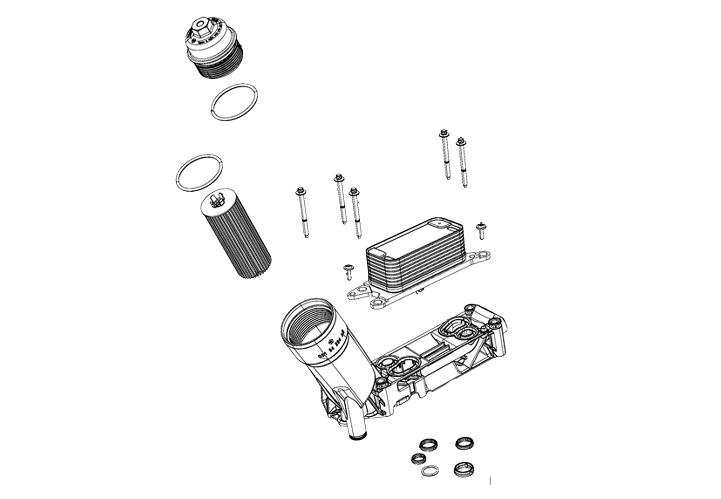 68596318AB Mopar OE Engine Oil Filter Adapter and Cooler Kit, Jeep 2020-2023 Gladiator JT, 2018-2024 Wrangler JL, 3.6L V6