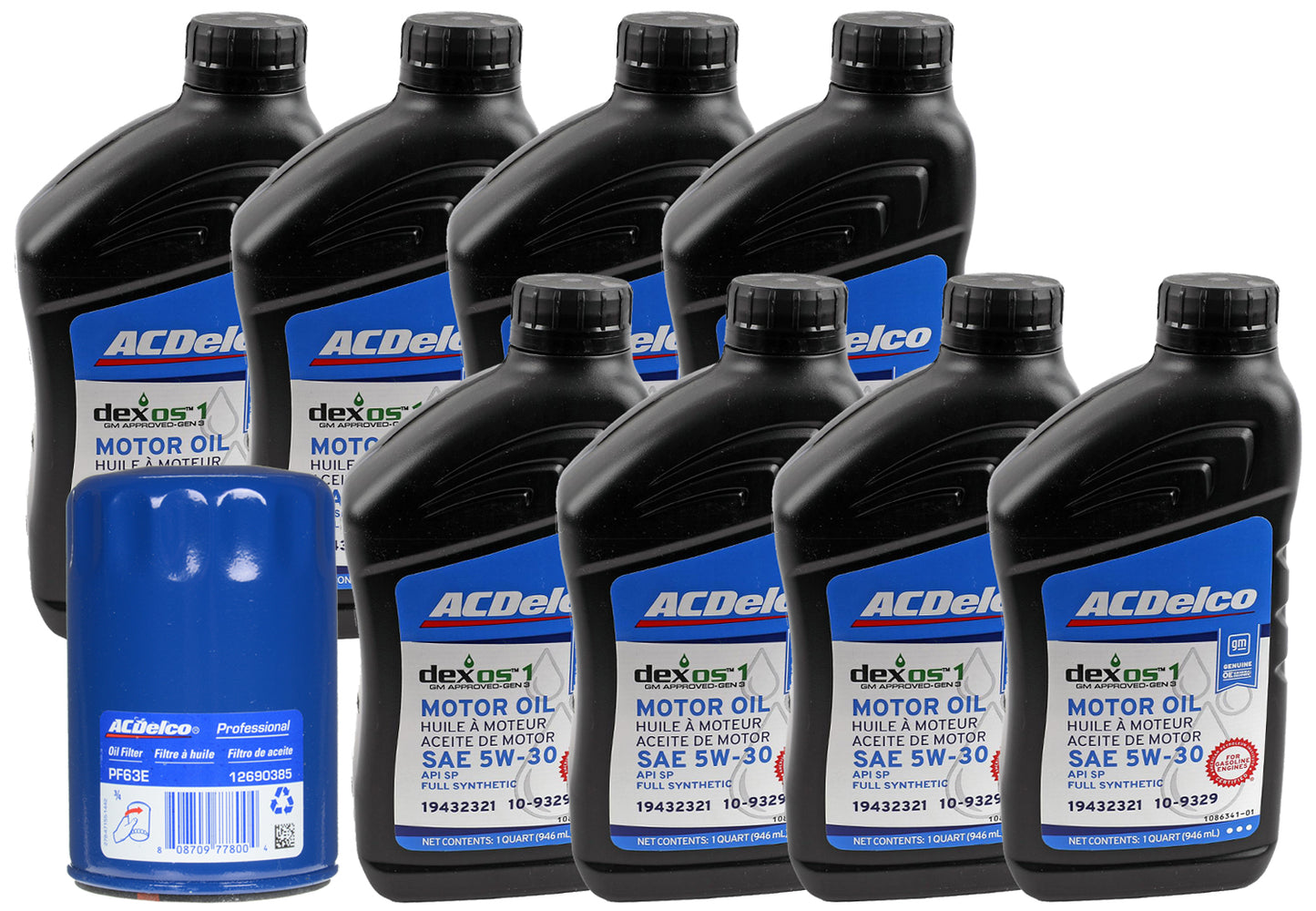 OCK-66-2025 ACDelco OE dexos 1 Full Synthetic 5W-30 Oil Change Kit, 2020-2025 GM 6.6L Gas Engine