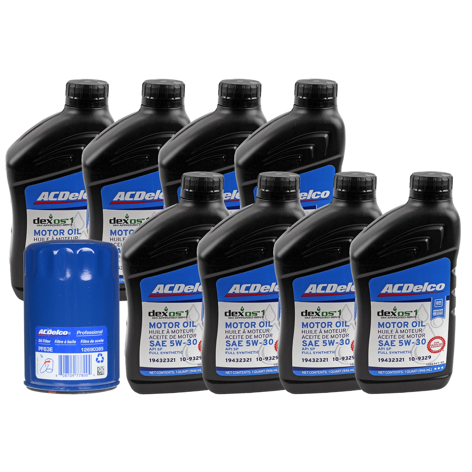OCK-66-2025 ACDelco OE dexos 1 Full Synthetic 5W-30 Oil Change Kit, 2020-2025 GM 6.6L Gas Engine