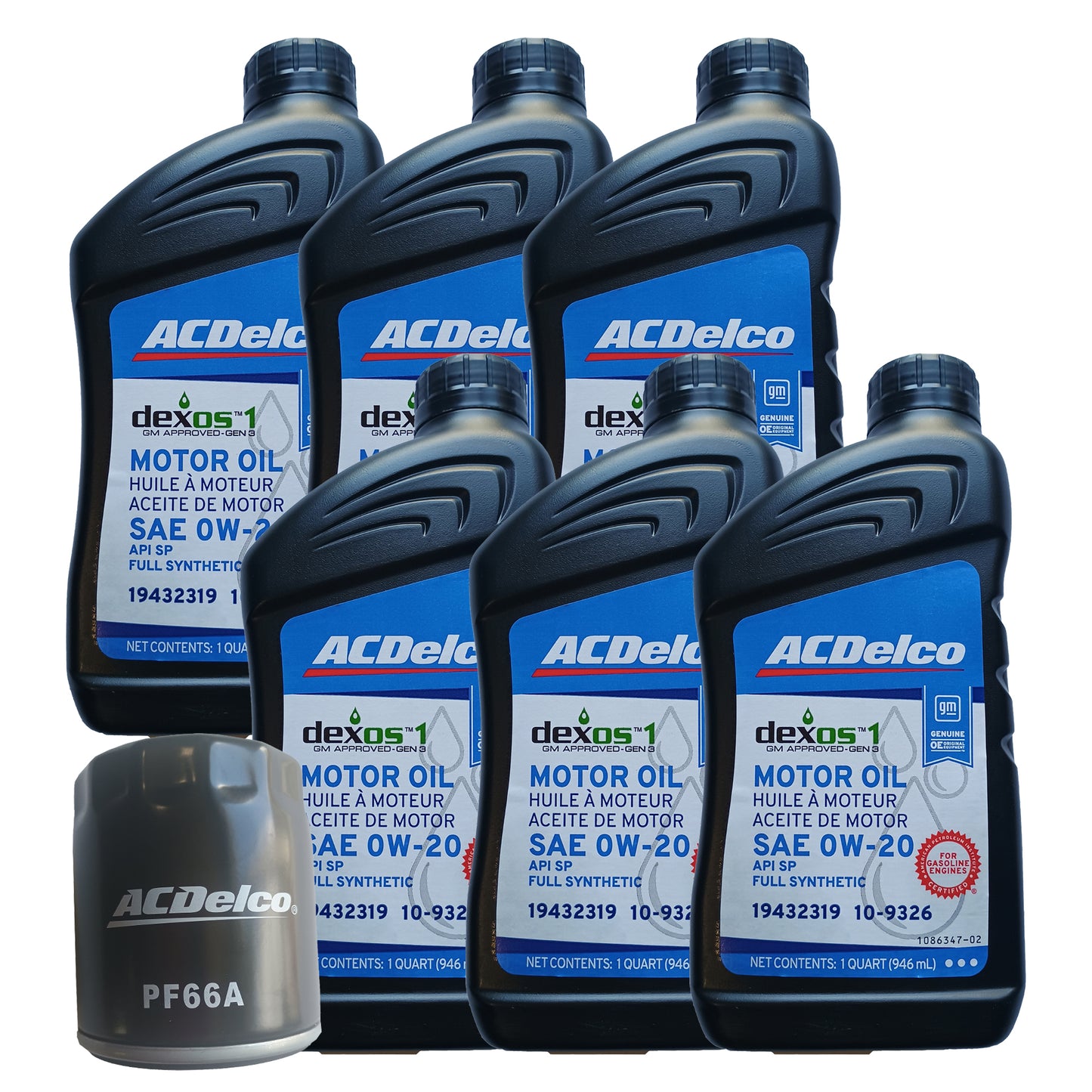 OCK25AET ACDelco OE dexos 1 Full Synthetic 0W-20 Oil Change Kit, 2024-2026 Enclave, Traverse, Acadia, 2.5L I4