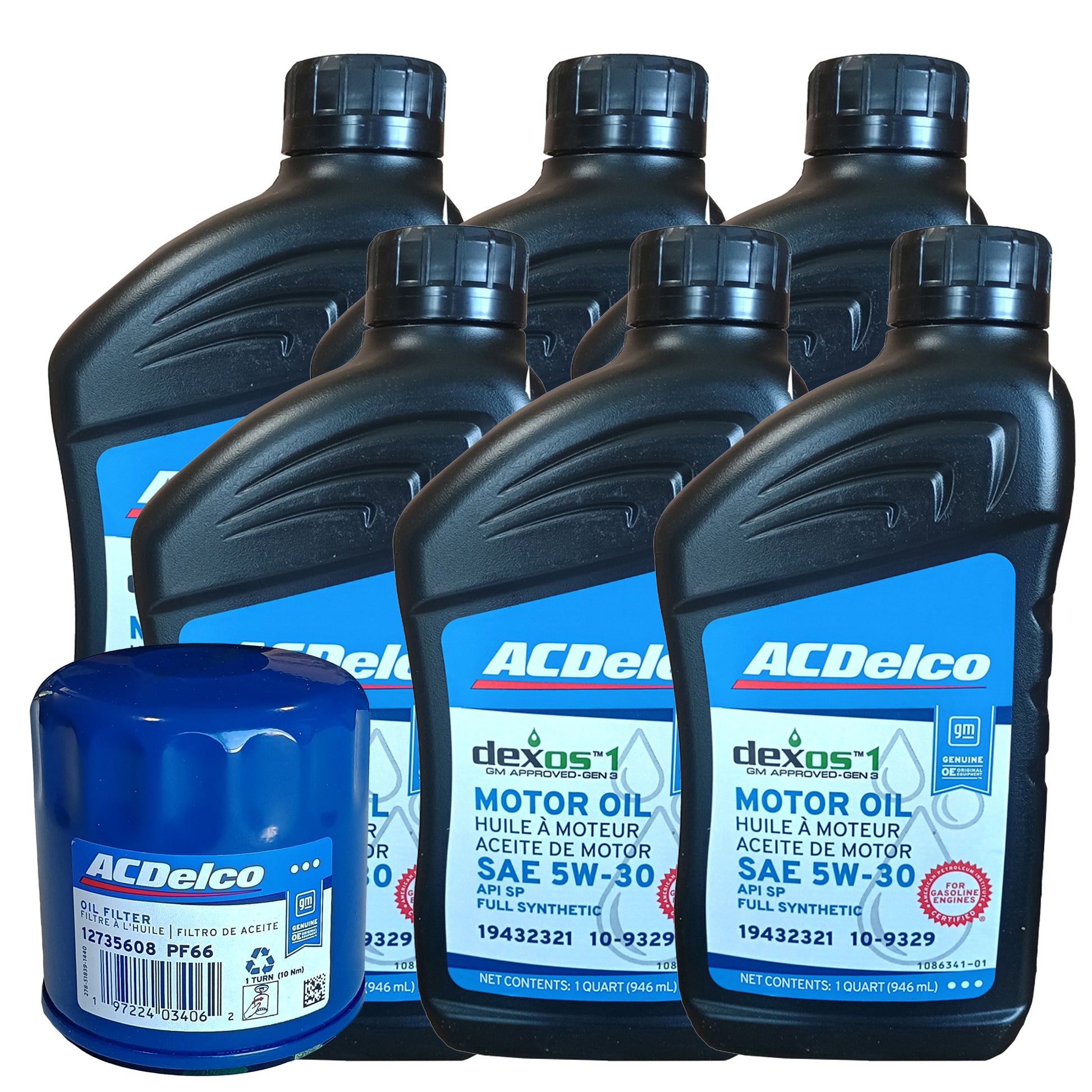 OCK27 ACDelco OE Dexos 1 Full Synthetic 5W-30 Oil Change Kit, 2023-2025 Chevrolet Colorado, GMC Canyon, 2.7L TurboMax 4 Cylinder Gas Engine