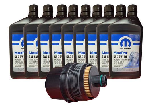 Mopar MaxPro OE Full Synthetic 5W-40 Oil Change Kit, Jeep 2021-2023 Gladiator JT, 2021-2023 Wrangler JL, 3.0 L EcoDiesel V6