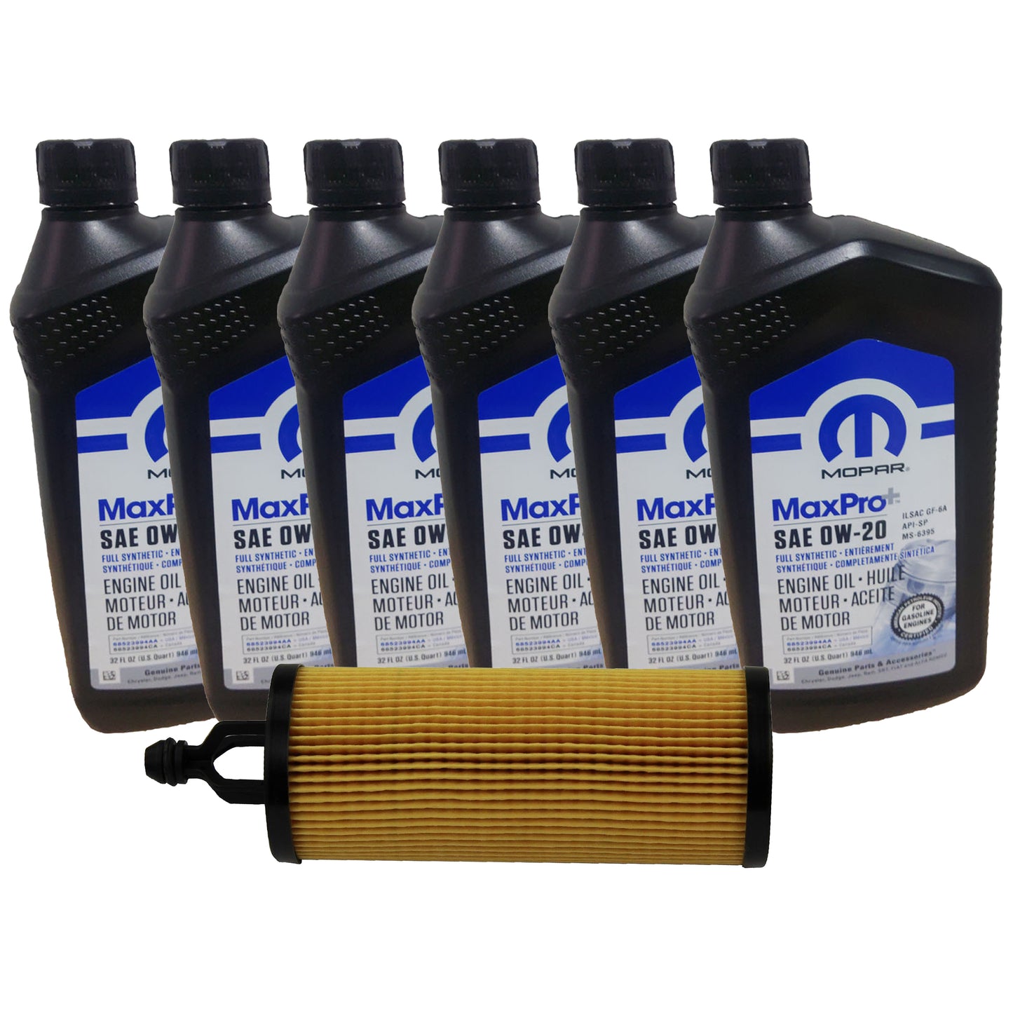 Mopar OE Full Synthetic 0W-20 Oil Change Kit, 2016-2025 Dodge Durango, 3.6L V6