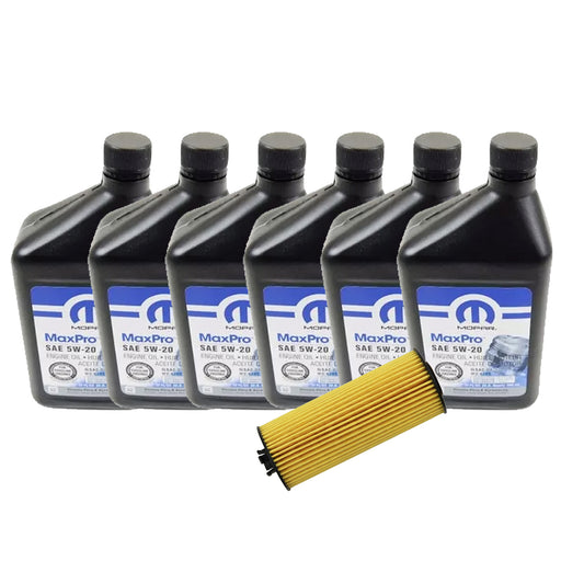OCK36JK13 Mopar OE MaxPro Synthetic Blend 5W-20 Oil Change Kit, 2012-2018 Jeep Wrangler JK, 3.6L V6 2012-2013