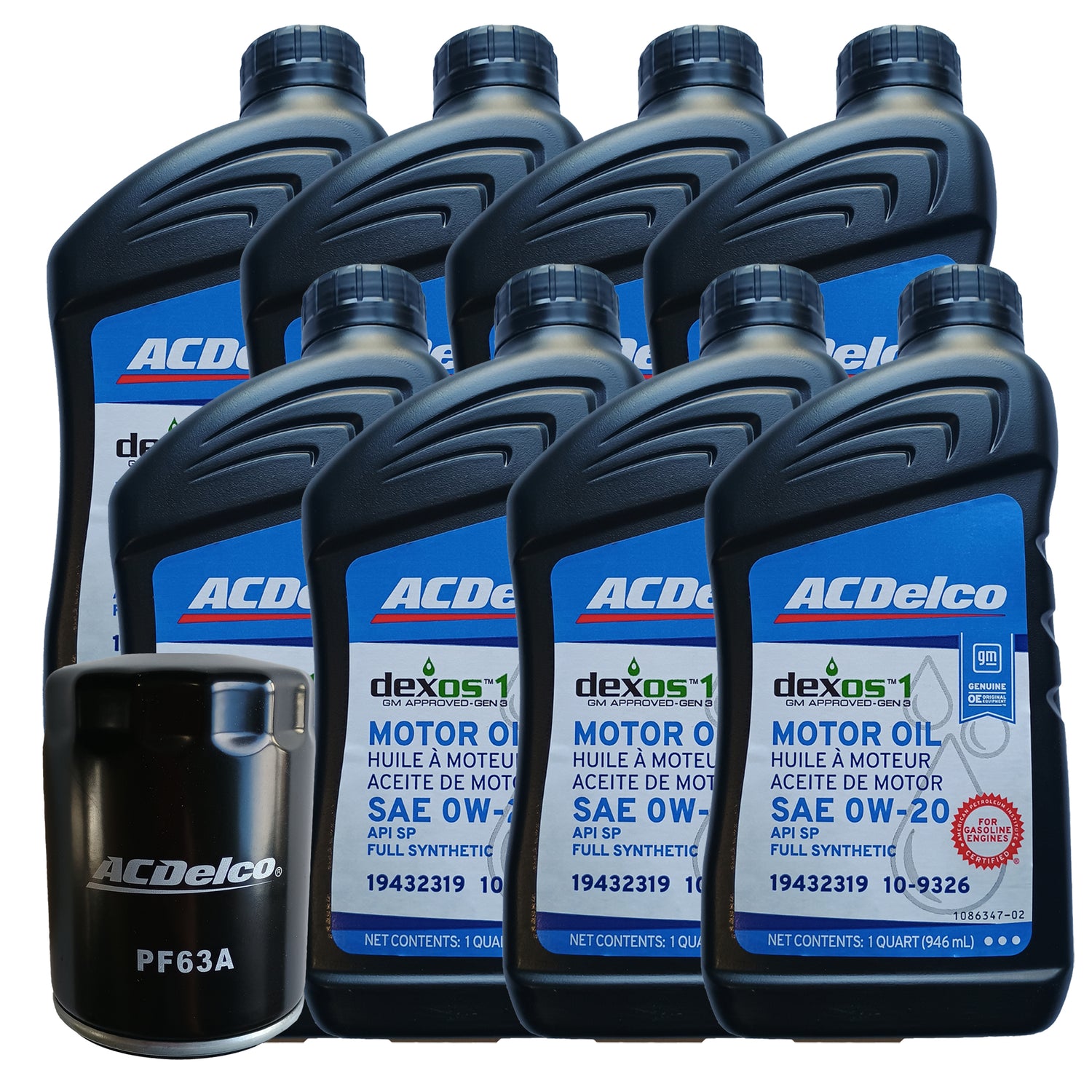 OCK53621525 (Template) ACDelco OE Dexos1 Full Synthetic 0W-20 Oil Change Kit, 2019-2025 Chevrolet Suburban/Tahoe, GMC Yukon/Yukon XL, 5.3L/6.2L (Copy)