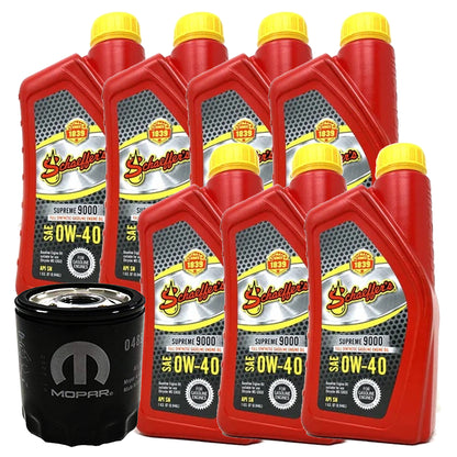 Schaeffers Supreme 9000 Full Synthetic 0W-40 Oil Change Kit, 2014-2026 Dodge Ram 2500/3500, 6.4L V8 HEMI