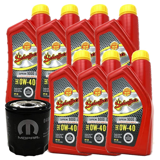 OCK64R-S Schaeffers Supreme 9000 Full Synthetic 0W-40 Oil Change Kit, 2014-2026 Dodge Ram 2500/3500, 6.4L V8 HEMI