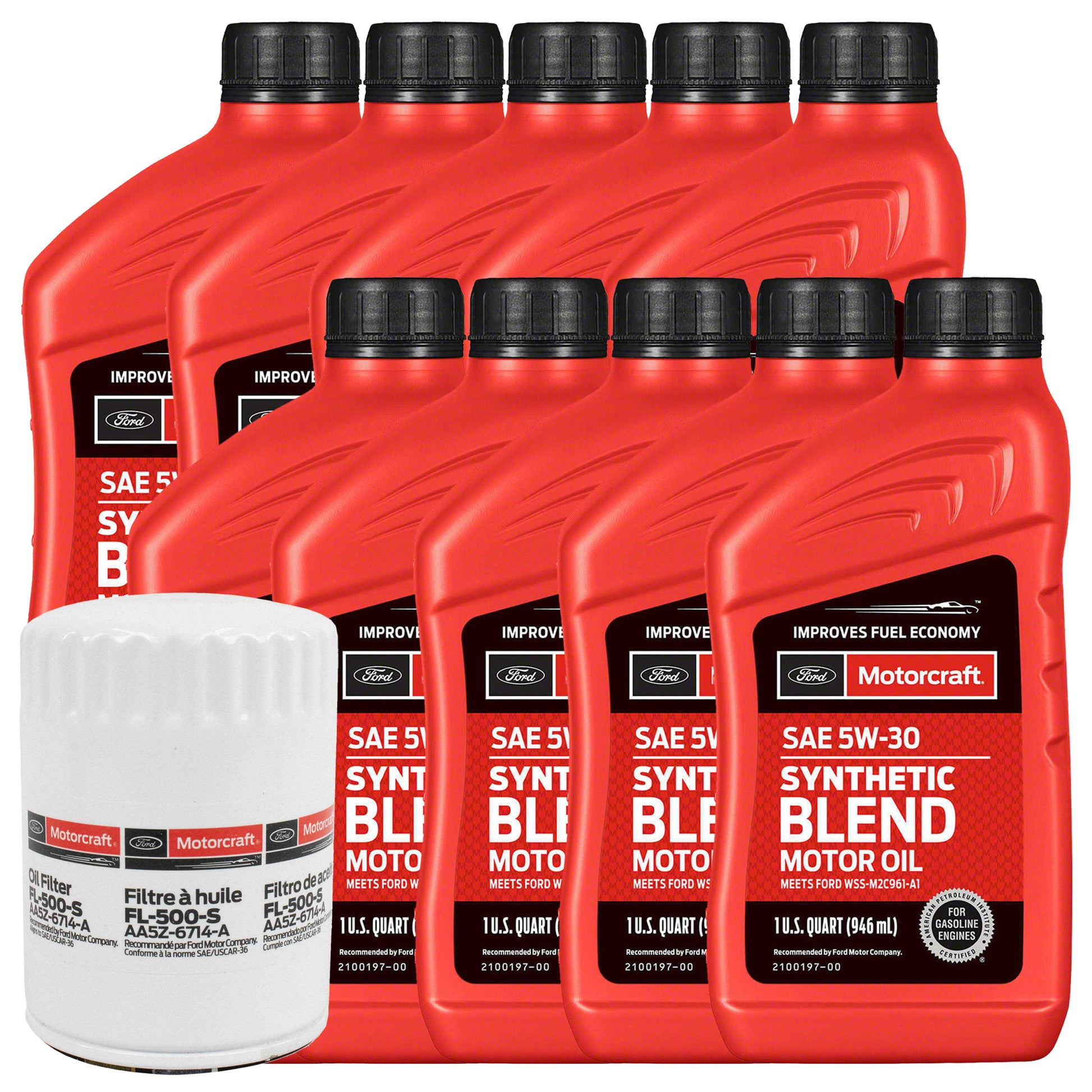OCKFM502126SB Motorcraft OE 5W-30 Oil Change Kit, 2021-2026 Ford Mustang 5.0L V8 Synthetic Blend