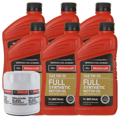 OCKFR2525FS Motorcraft OE 5W-30 Oil Change Kit, 2025-2026 Ford Ranger 2.3L I4 EcoBoost Full Sythetic