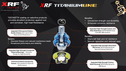 XRF Titanium Series Left Driver Side Outer Tie Rod End, 2007-2018 Wrangler JK