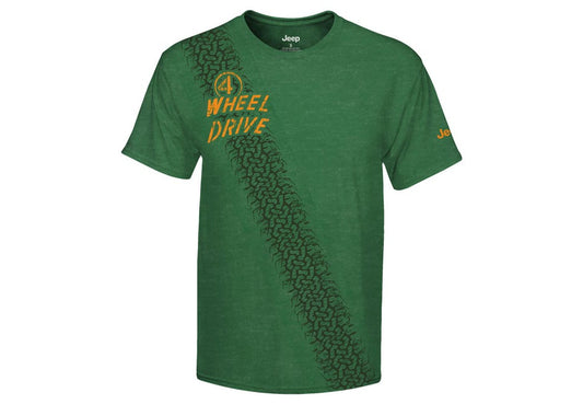 Officially Licensed Jeep Four Wheel Drive T-shirt, Forest Heather