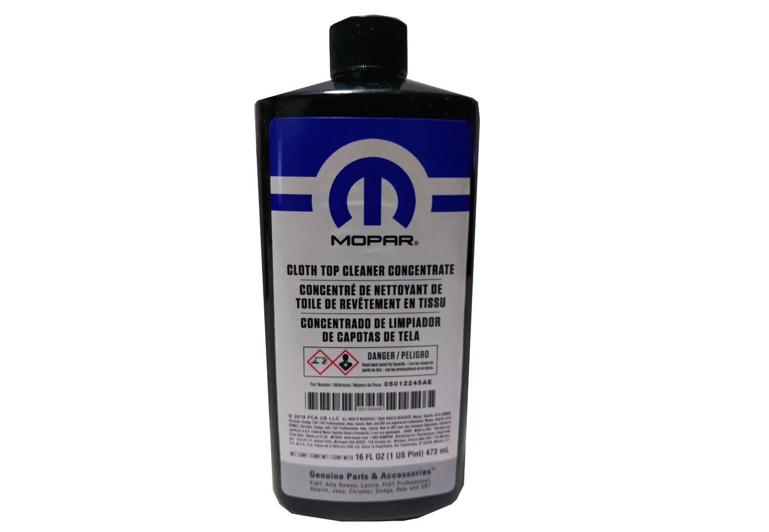 5012245AE 5012245AE Mopar OE Convertible Cloth Top Cleaner Concentrate, Jeep 2020-2023 Gladiator JT, 2018-2024 Wrangler JL