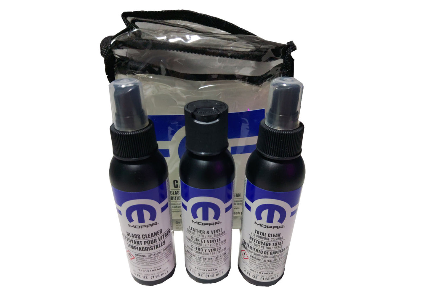 68319193AB Mopar OE Car Care Kit, Glass Cleaner, Leather and Vinyl Protectant , Total Clean, 2011-2024 Jeep
