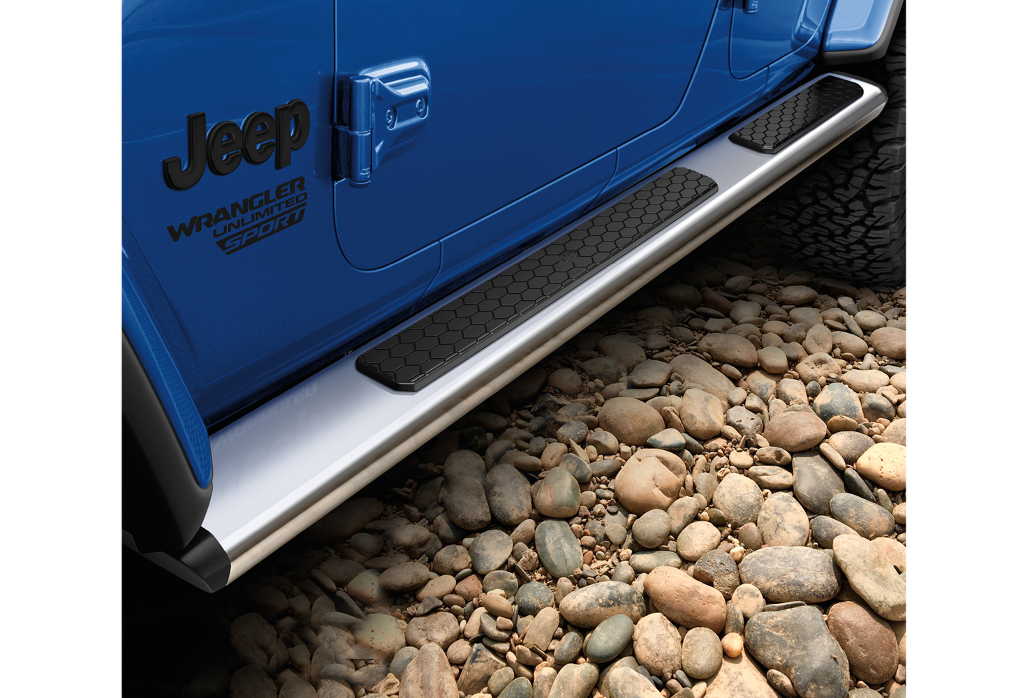 82215329 Jeep Mopar Chromed Tubular Side Steps, Wrangler, 4 Door